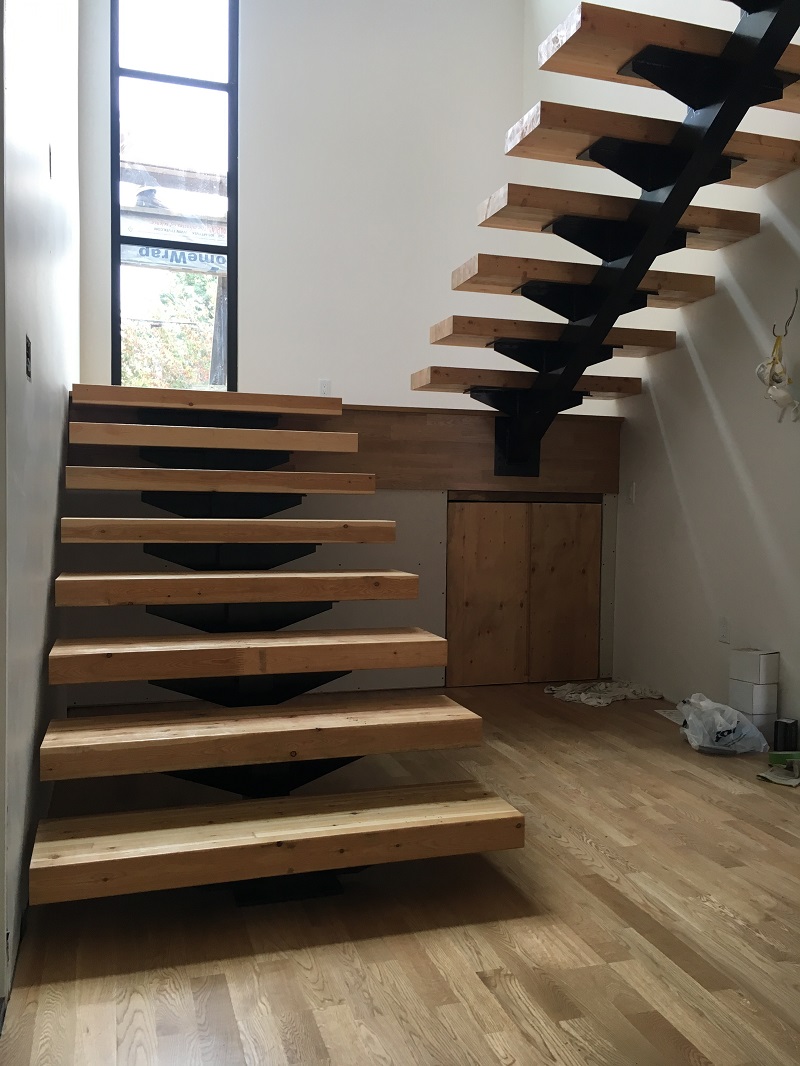 modern interior stair railings, stainless steel, richmond, bc